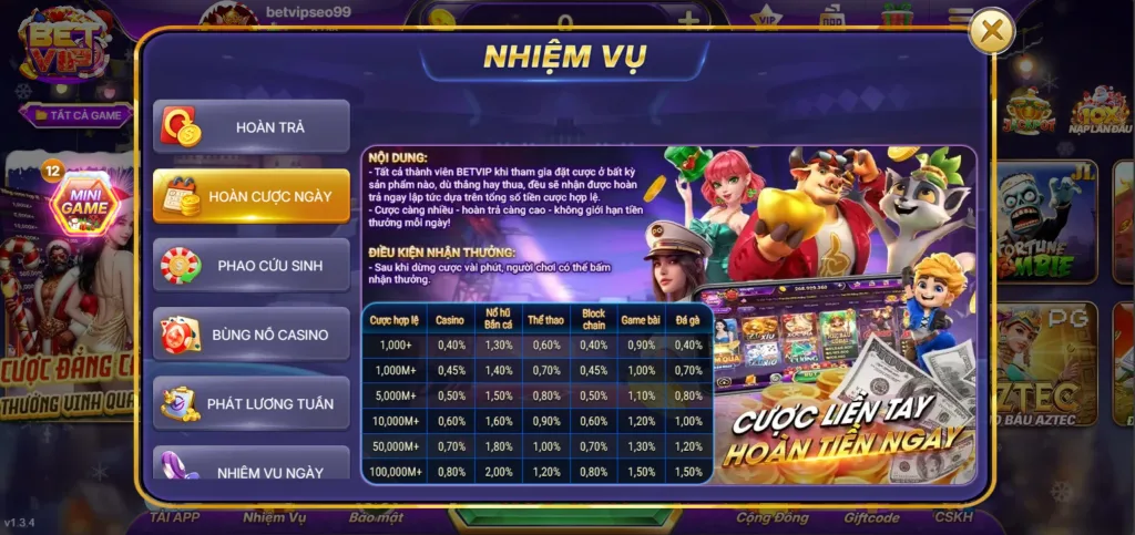 Hoàn Cược Betvip